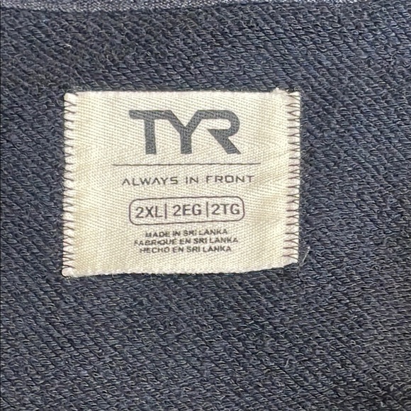 TYR Navy Blue Zip-Up Hoodie - Picture 7 of 8